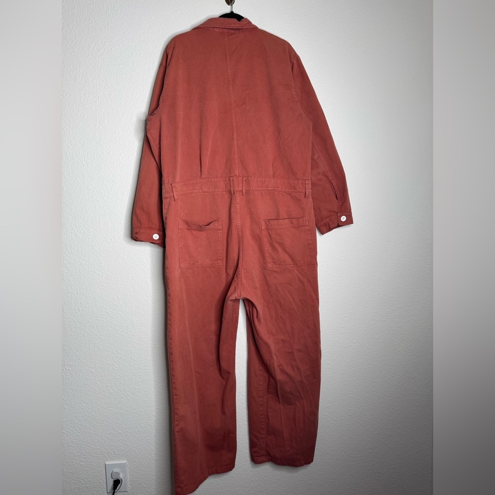 Big Bud Press Everyday Jumpsuit in a long-sleeve clay red cotton twill 3X - Picture 9 of 13